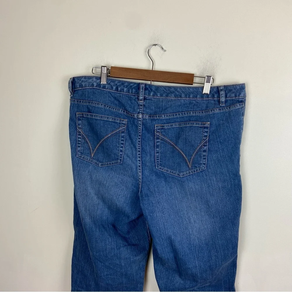 Venezia Stretch Flare Medium Wash‎ Denim Jeans Plus Size 4 y2k